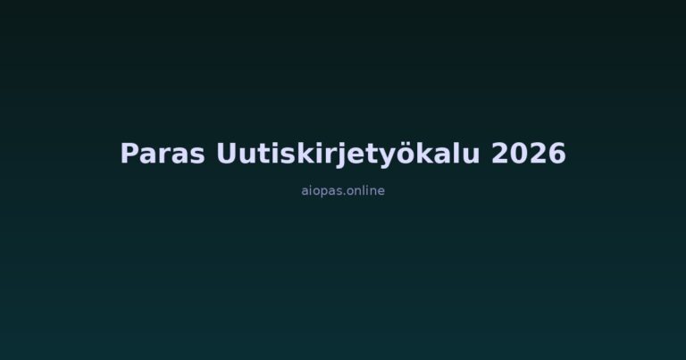 Paras uutiskirjetyökalu pienyrittäjälle 2026 — Vertailussa 5 vaihtoehtoa
